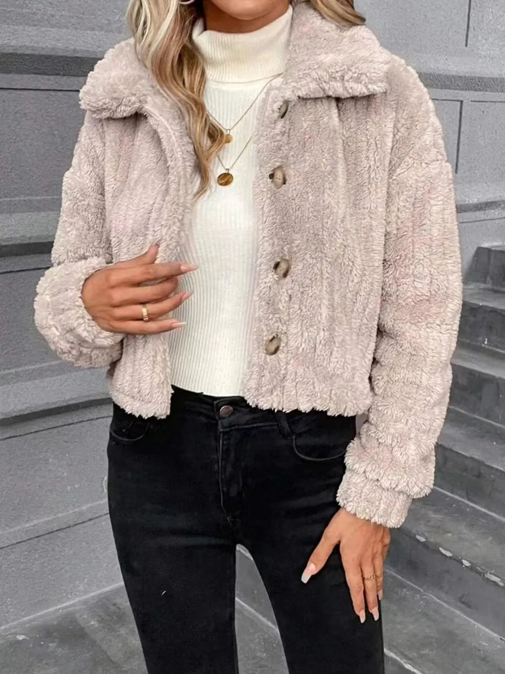 Button Up Fur Jacket - Cowgirltops.com