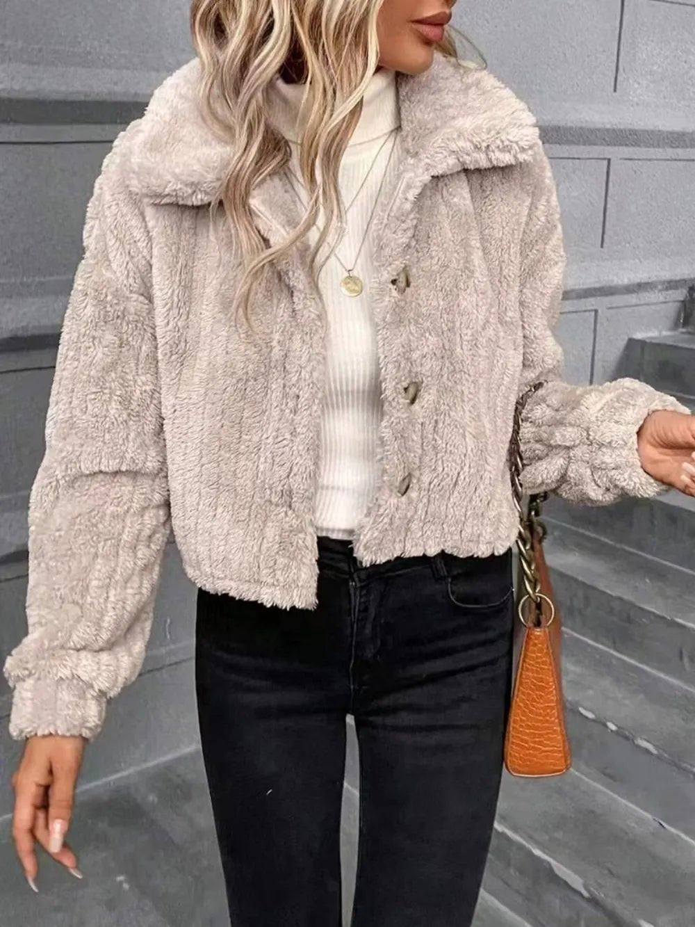 Button Up Fur Jacket - Cowgirltops.com