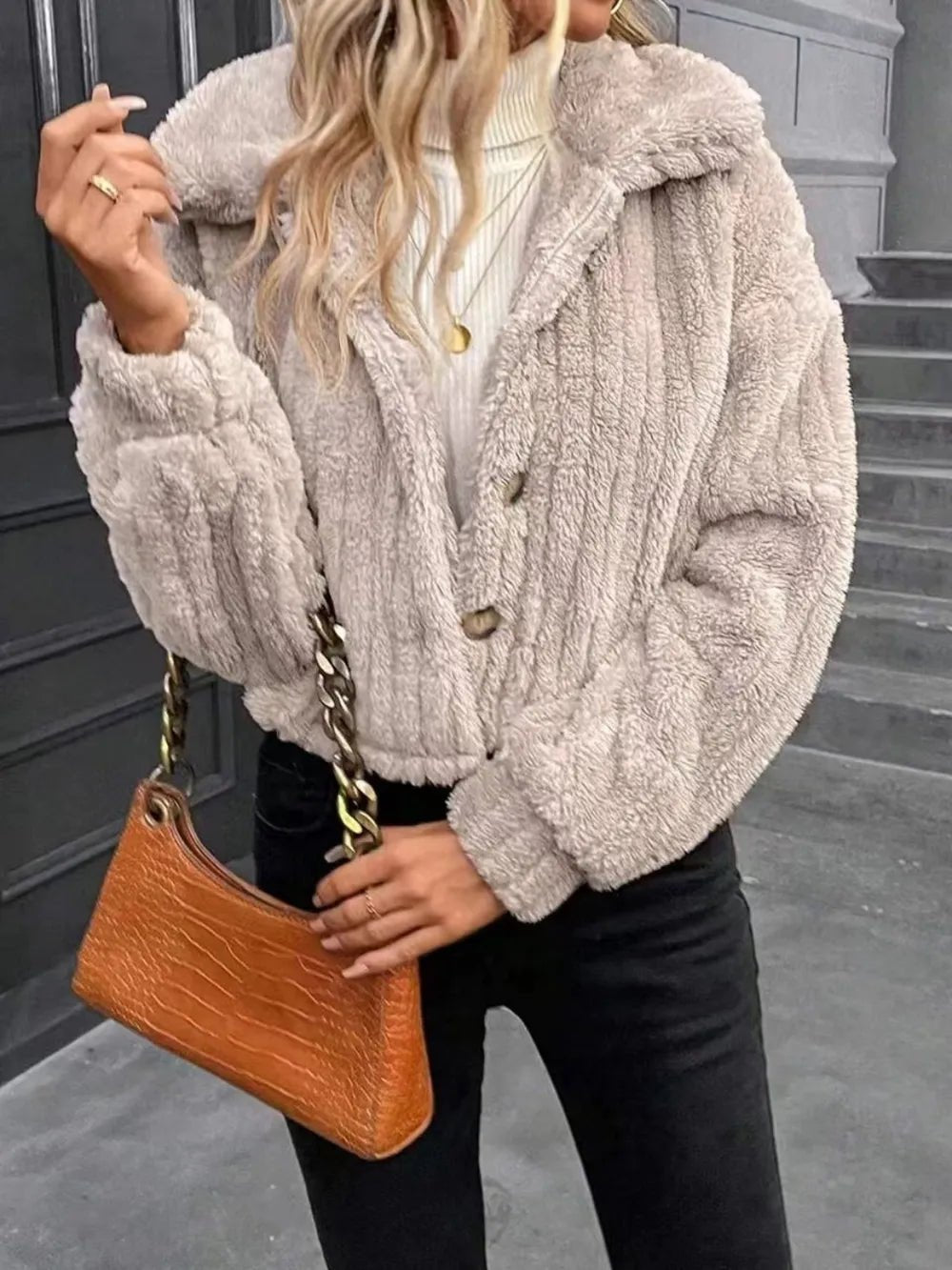 Button Up Fur Jacket - Cowgirltops.com