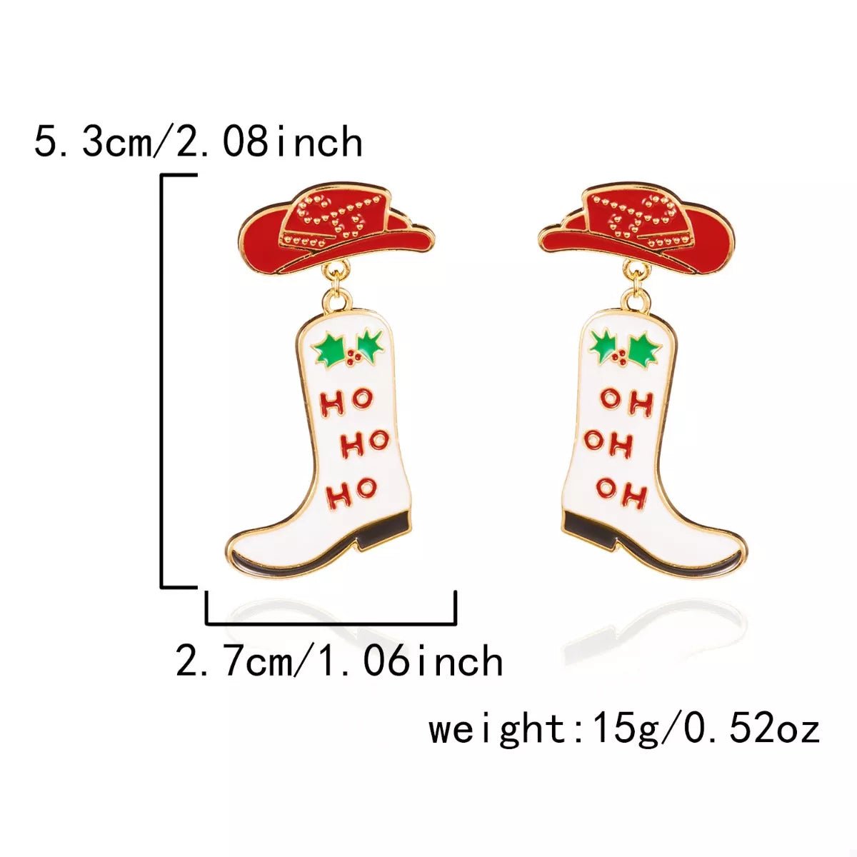 Christmas Cowboy Boots Earrings - Cowgirltops.com