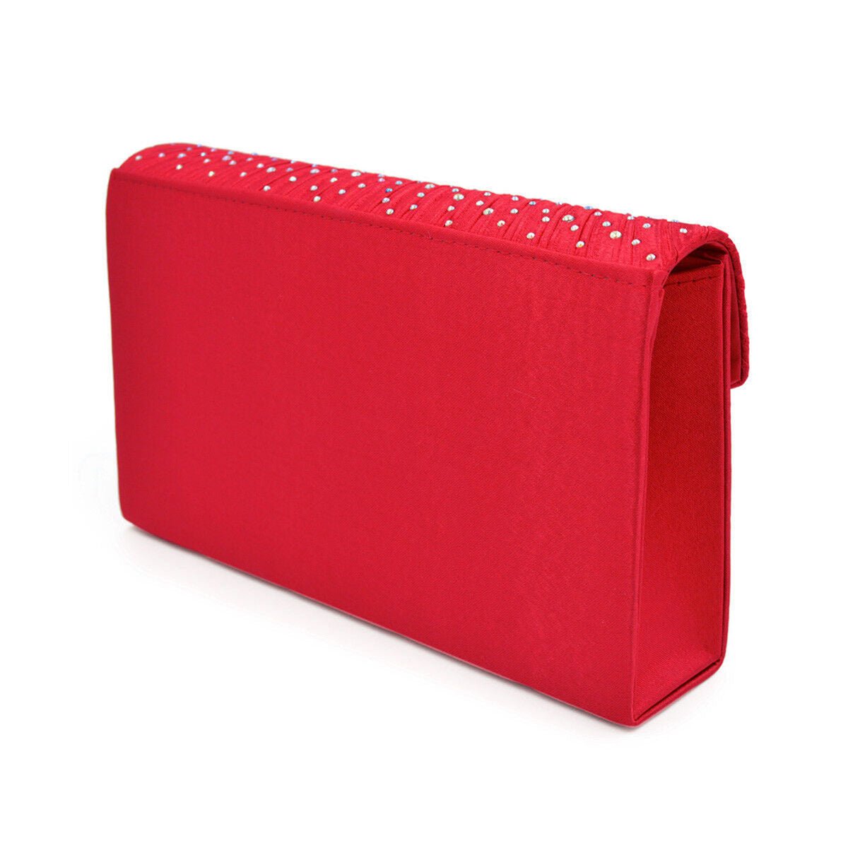 Clutch Red Ruched Rhinestone Bag for Women - Cowgirltops.com