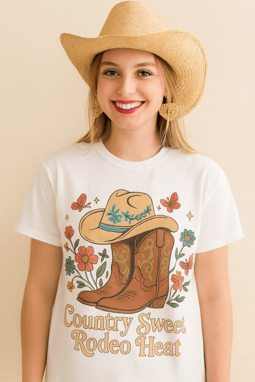 Country Sweet, Rodeo Heat Womens T-shirt - Cowgirltops.com