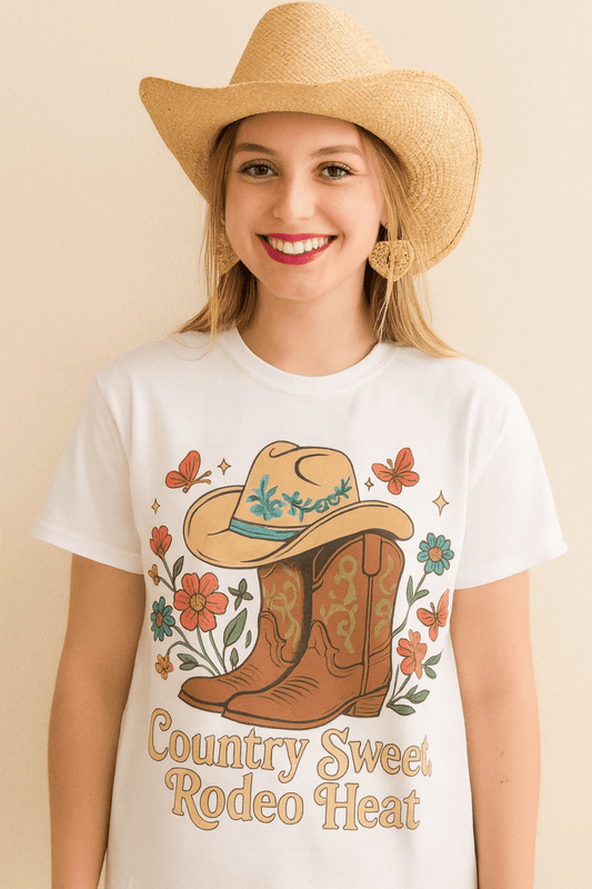 Country Sweet, Rodeo Heat Womens T-shirt - Cowgirltops.com