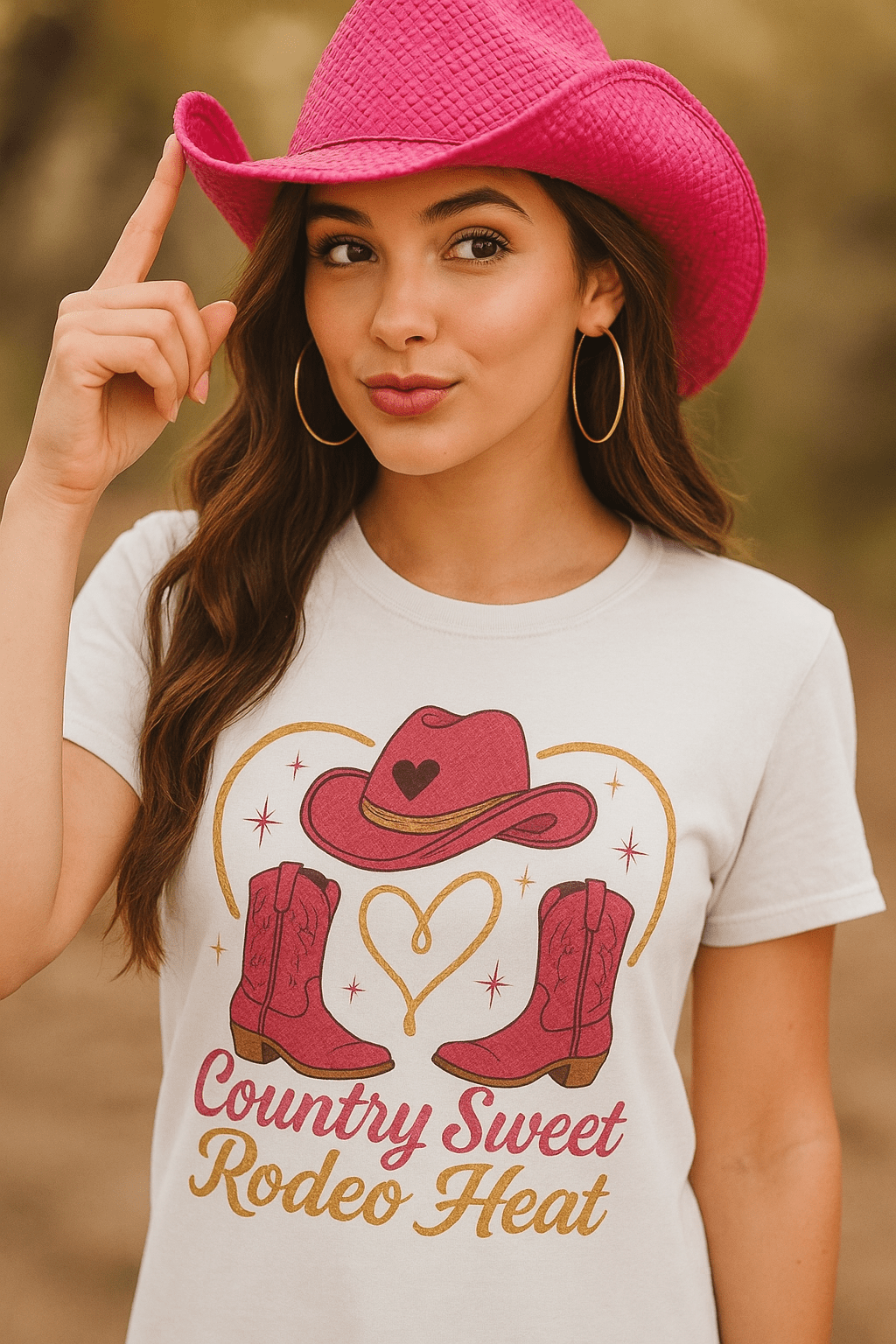 Country Sweet, Rodeo Heat Womens Tee - Cowgirltops.com