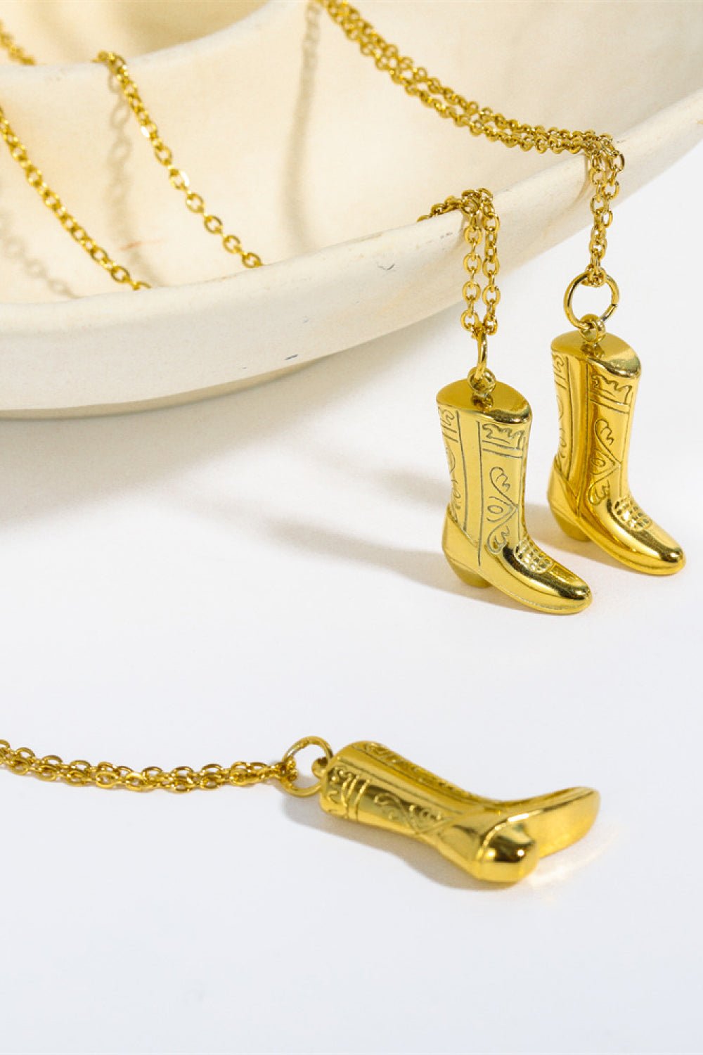 Cowboy Boot Pendant Stainless Steel Necklace - Cowgirltops.com