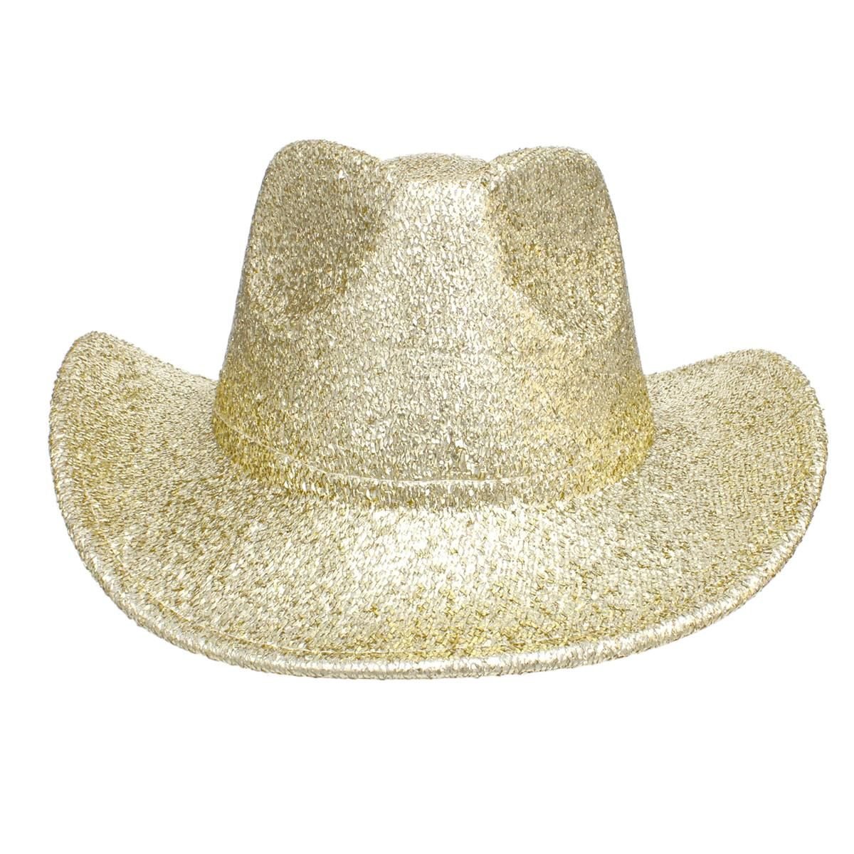 Cowboy Hat Gold Metallic Glittering Fashion Hat - Cowgirltops.com