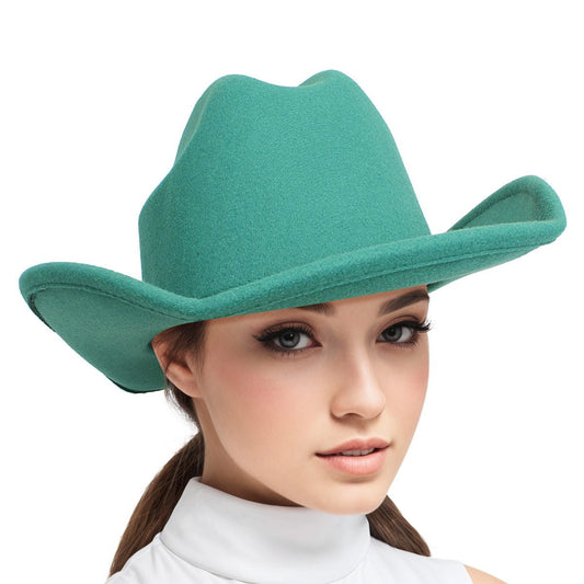 Cowboy Hat Green Felt Western Fashion Hat - Cowgirltops.com