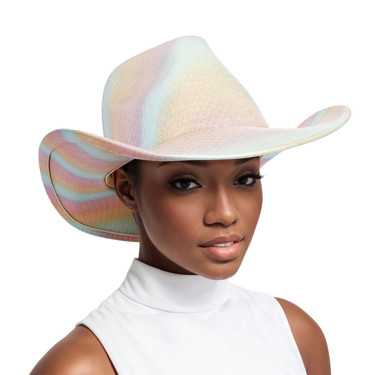 Cowboy Hat Iridescent Multicolor Fashion Hat - Cowgirltops.com