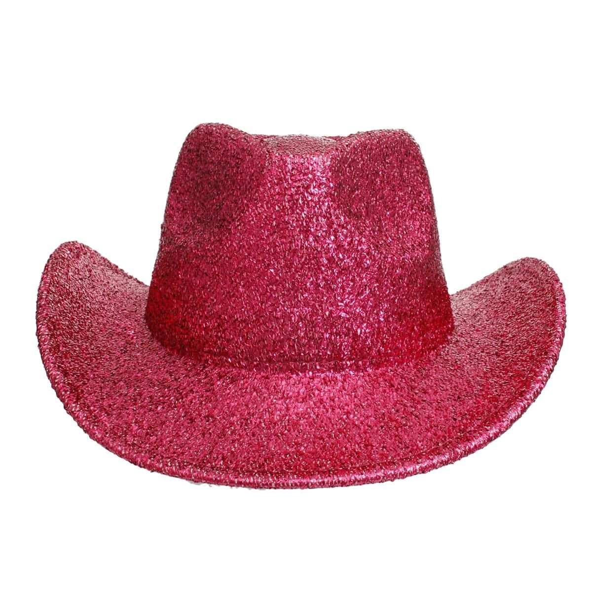 Cowboy Hat Red Metallic Glittering Fashion Hat Women - Cowgirltops.com