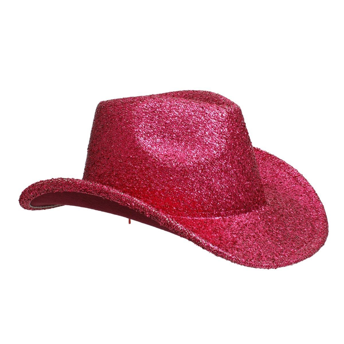 Cowboy Hat Red Metallic Glittering Fashion Hat Women - Cowgirltops.com
