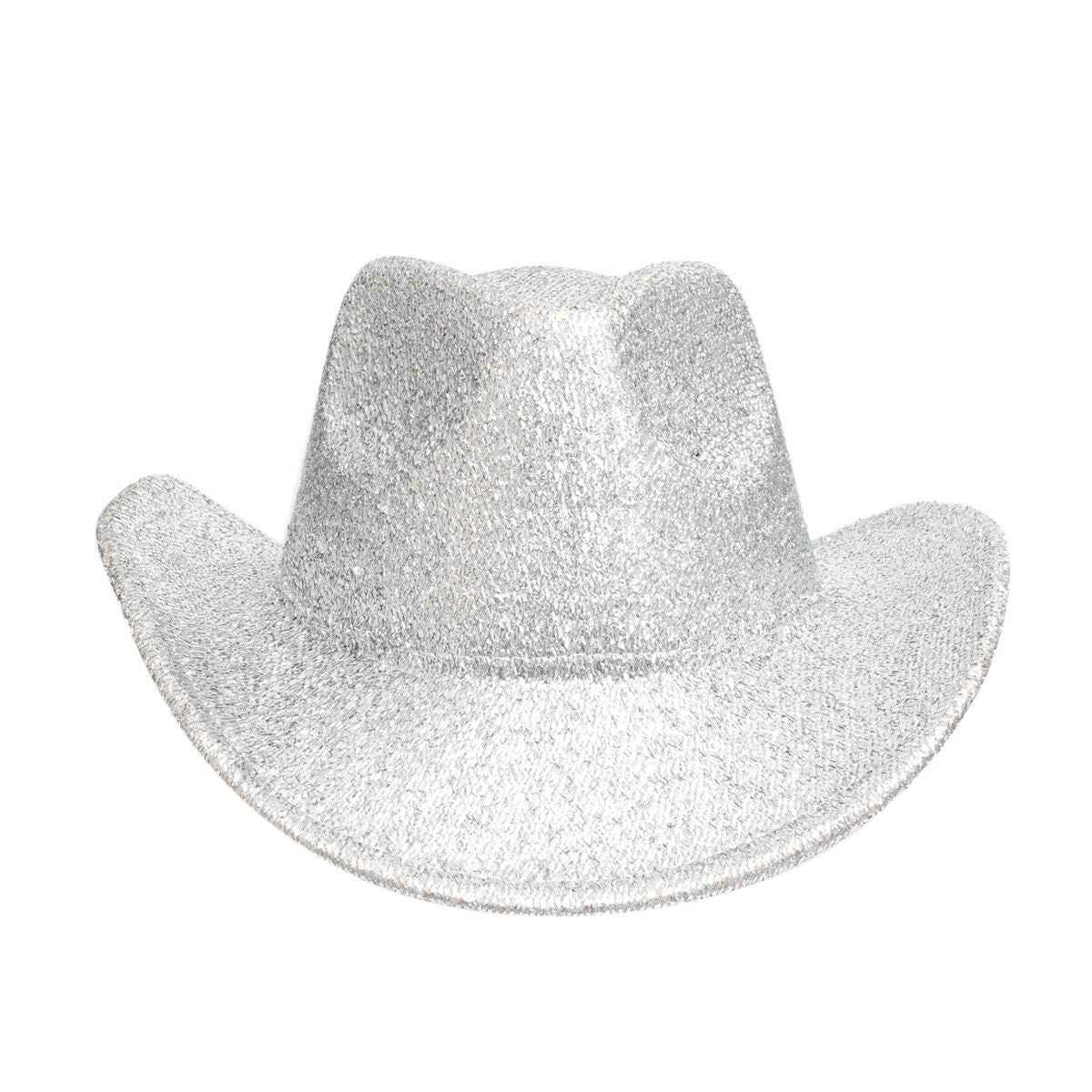 Cowboy Hat Silver Metallic Glittering Fashion Hat - Cowgirltops.com