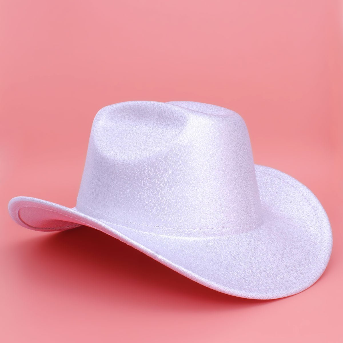 Cowboy Hat White Metallic Finish Fashion Hat - Cowgirltops.com