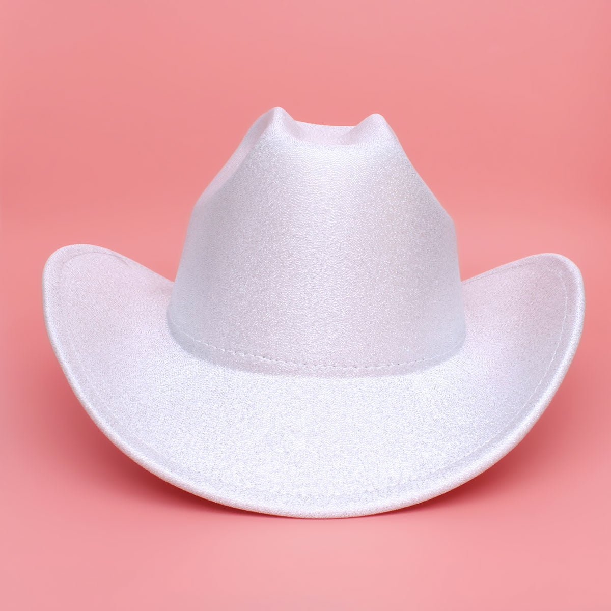 Cowboy Hat White Metallic Finish Fashion Hat - Cowgirltops.com