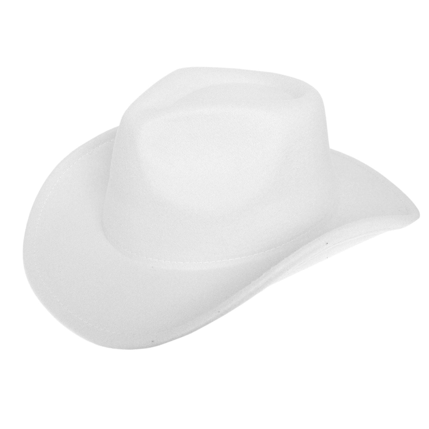 Cowboy Hat White Pinched Cowgirl Fashion Hat - Cowgirltops.com