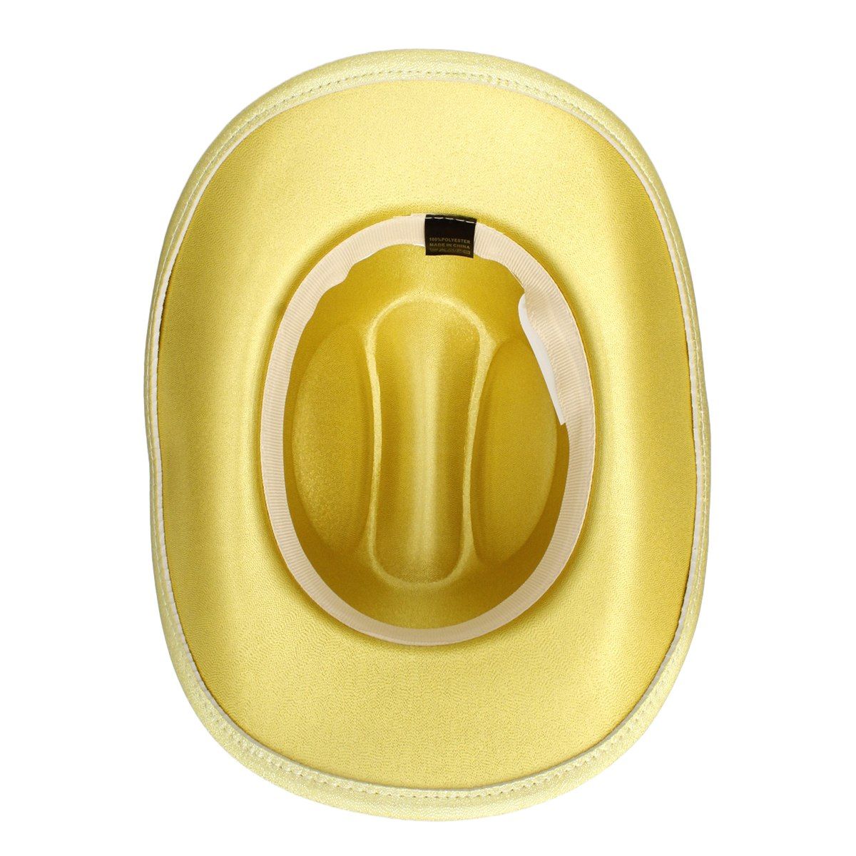 Cowboy Hat Yellow Metallic Finish Fashion Hat - Cowgirltops.com