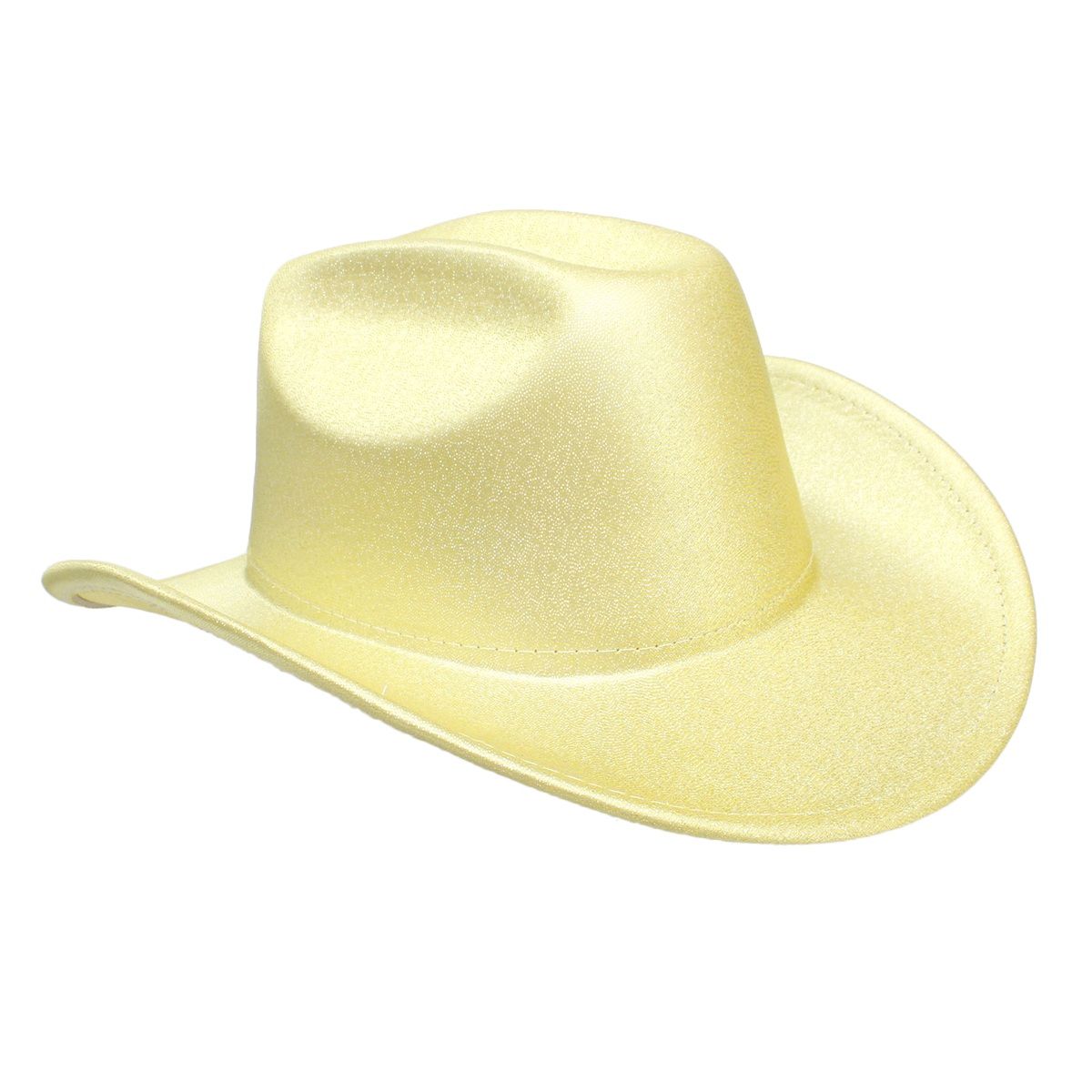 Cowboy Hat Yellow Metallic Finish Fashion Hat - Cowgirltops.com