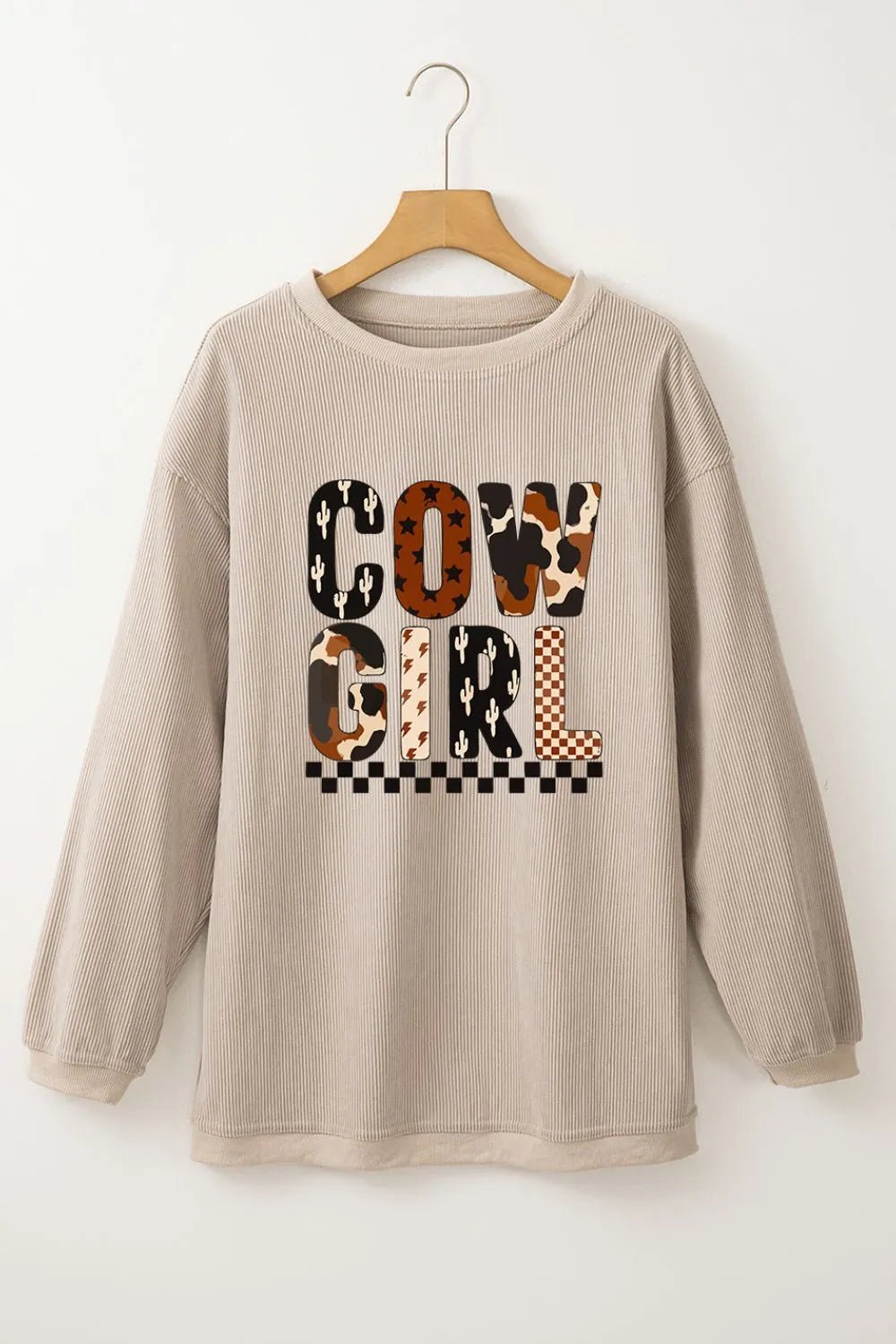 Cowgirl Graphic Long Sleeve Sweatshirt - Cowgirltops.com