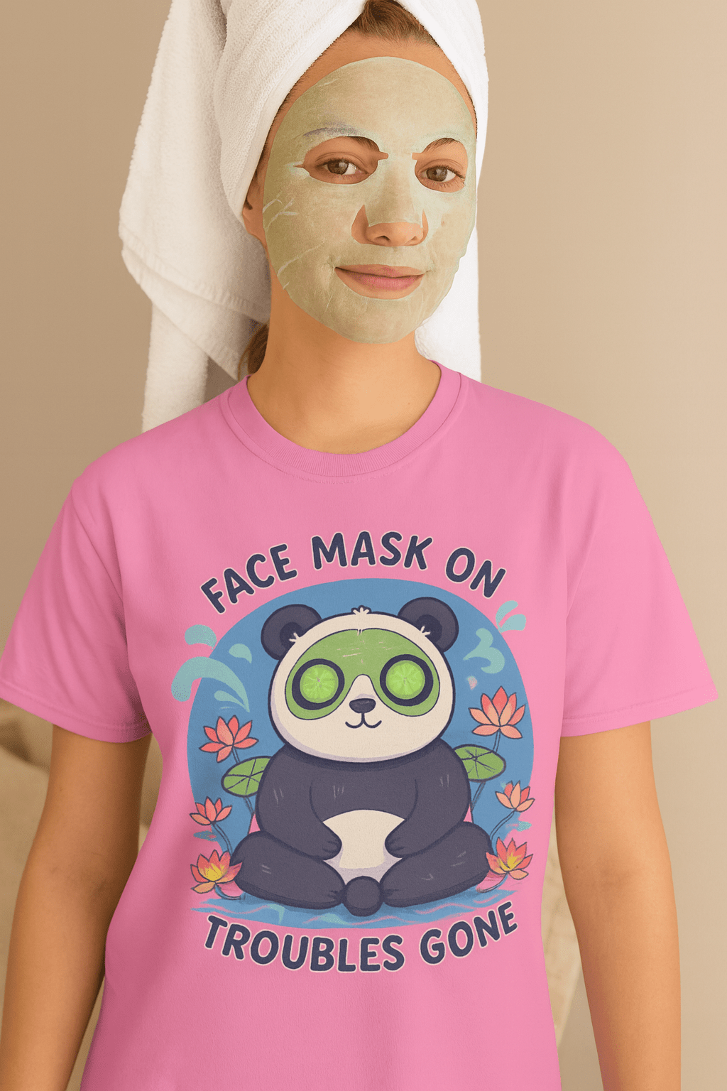 Cute Panda Face Mask T-Shirt - Cowgirltops.com