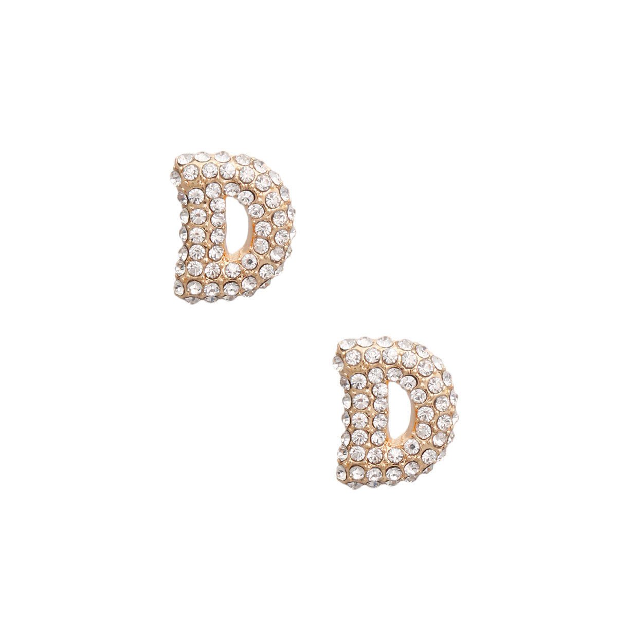 D Initial Rhinestone Studs - Cowgirltops.com