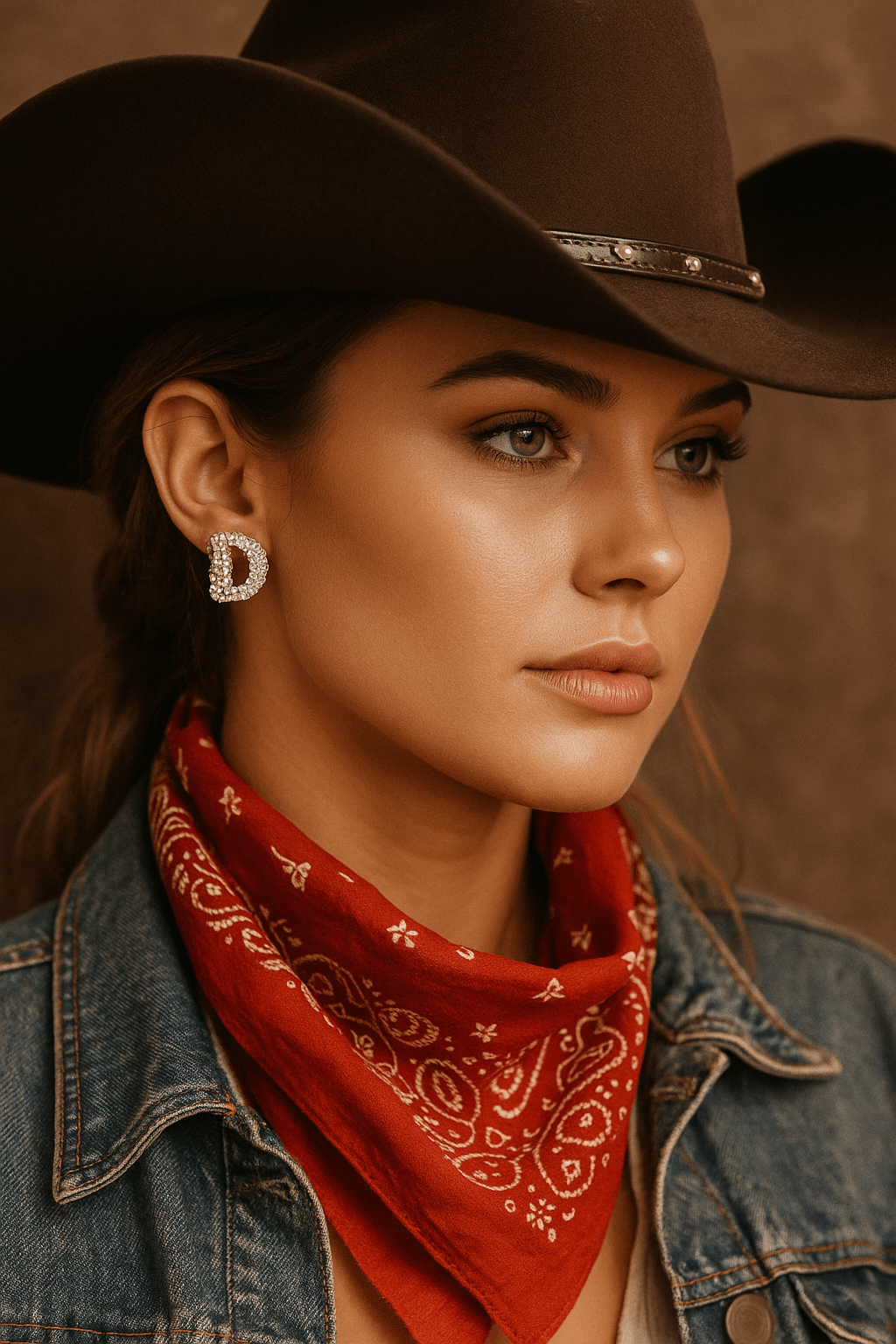 D Initial Rhinestone Studs - Cowgirltops.com