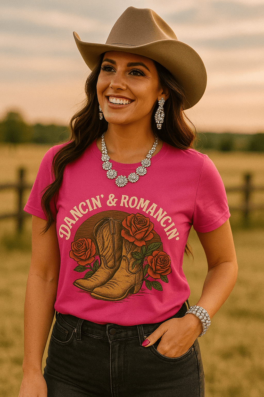 Dancin' & Romancin' Womens tee - Cowgirltops.com
