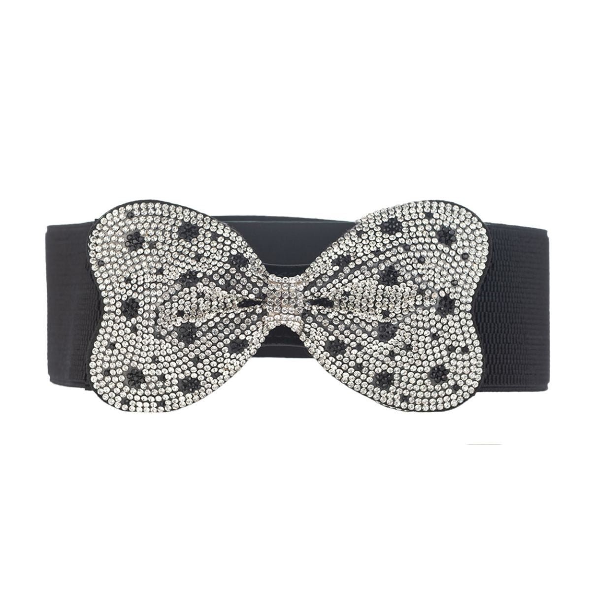 Dotted Bowknot Rhinestone Stretch Belt - Cowgirltops.com