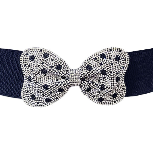 Dotted Bowknot Rhinestone Stretch Belt - Cowgirltops.com