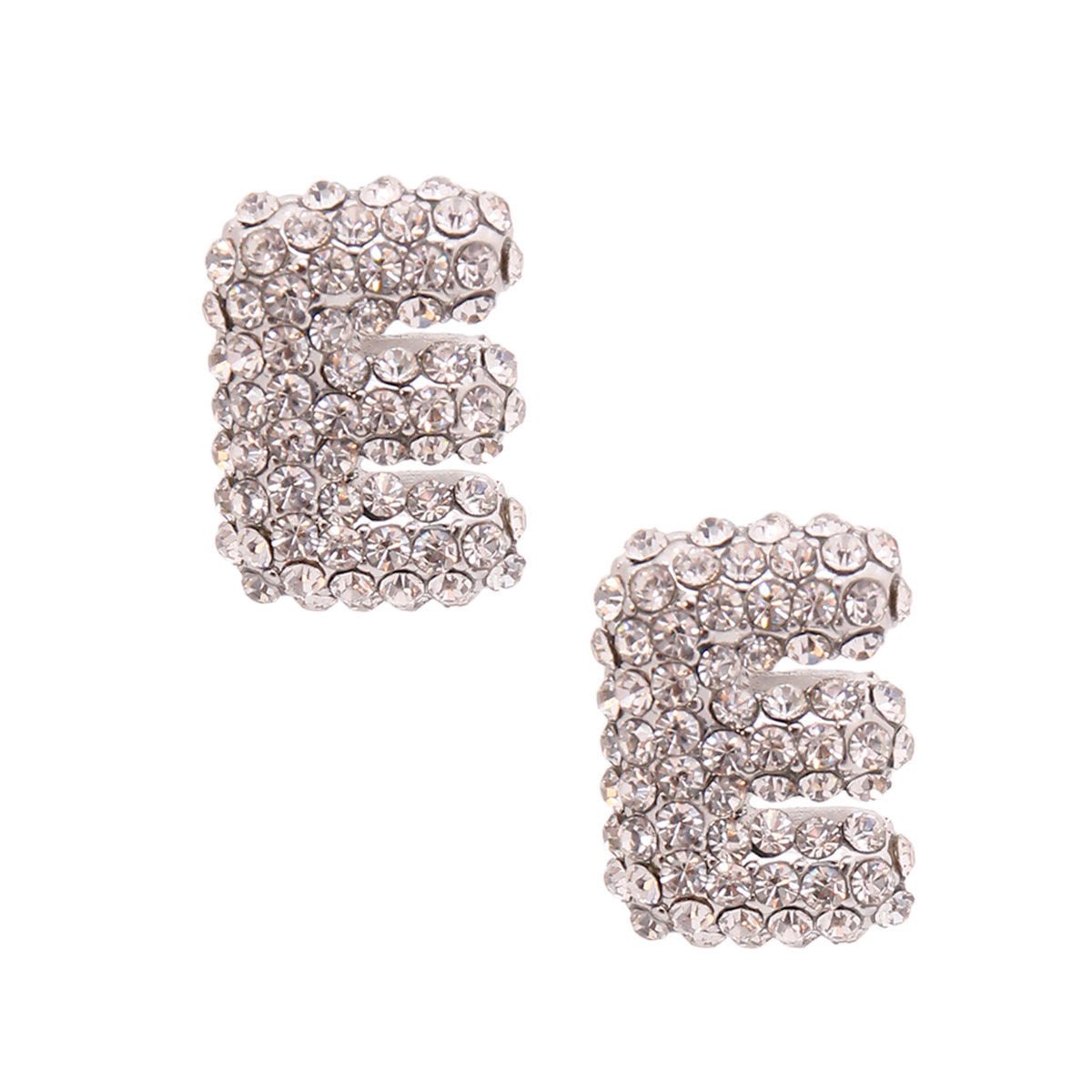 E Rhinestone Silver Studs - Cowgirltops.com