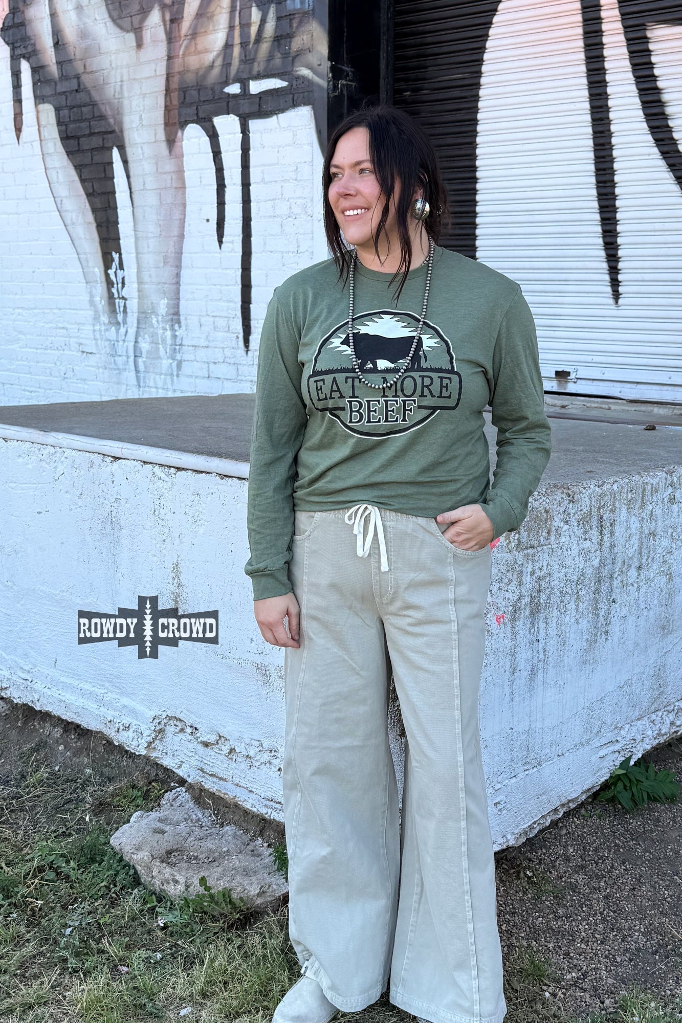 Eat More Beef Long Sleeve Tee - Cowgirltops.com