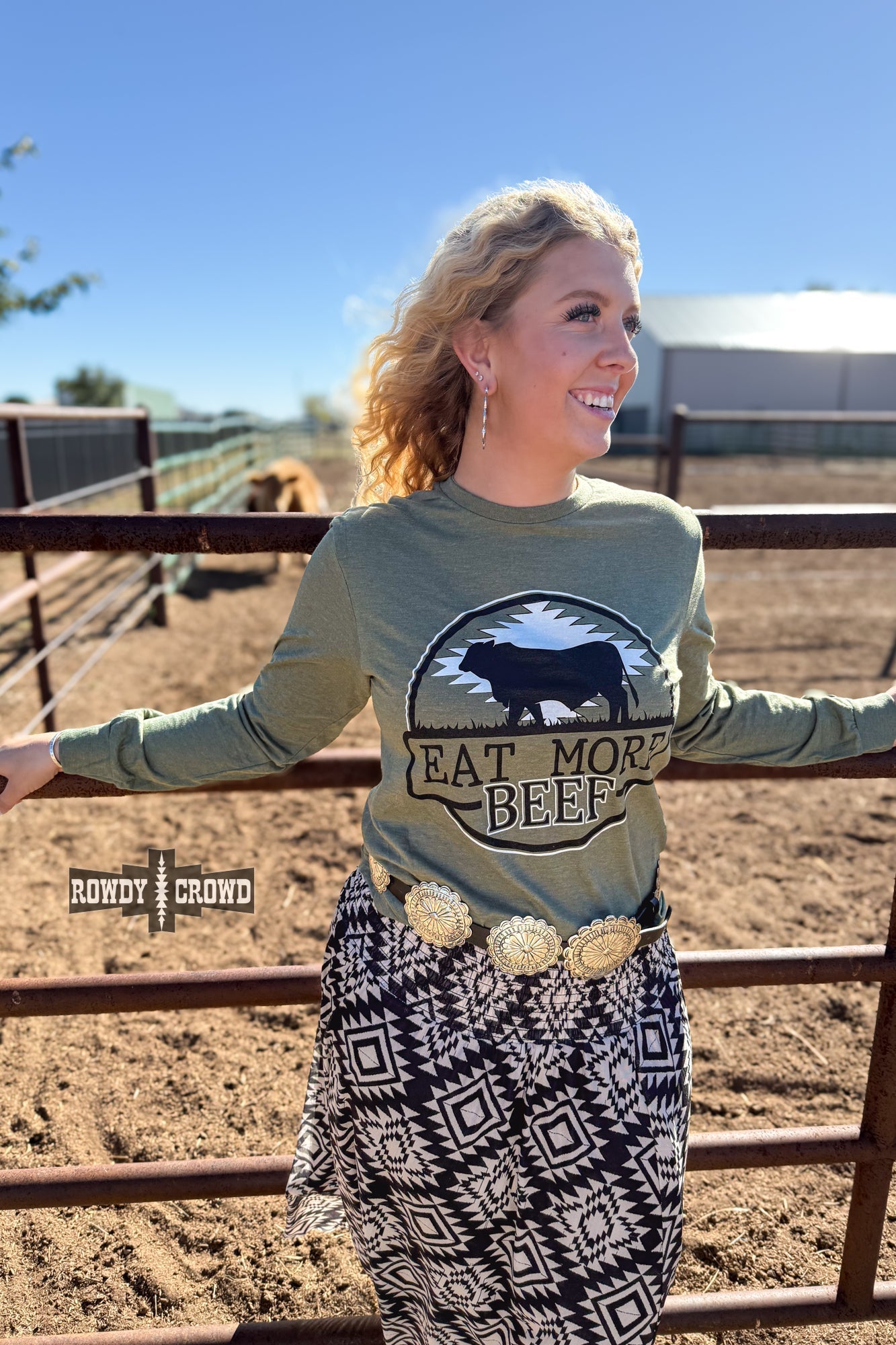 Eat More Beef Long Sleeve Tee - Cowgirltops.com