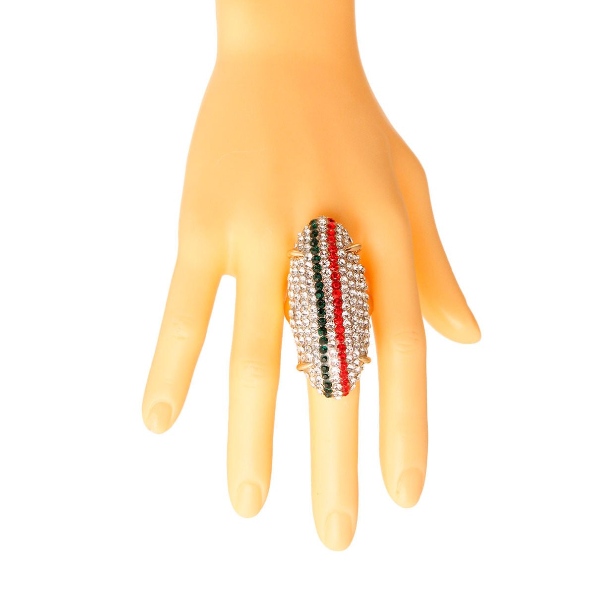 Elongated Elegance: Rhinestone Ring - Cowgirltops.com