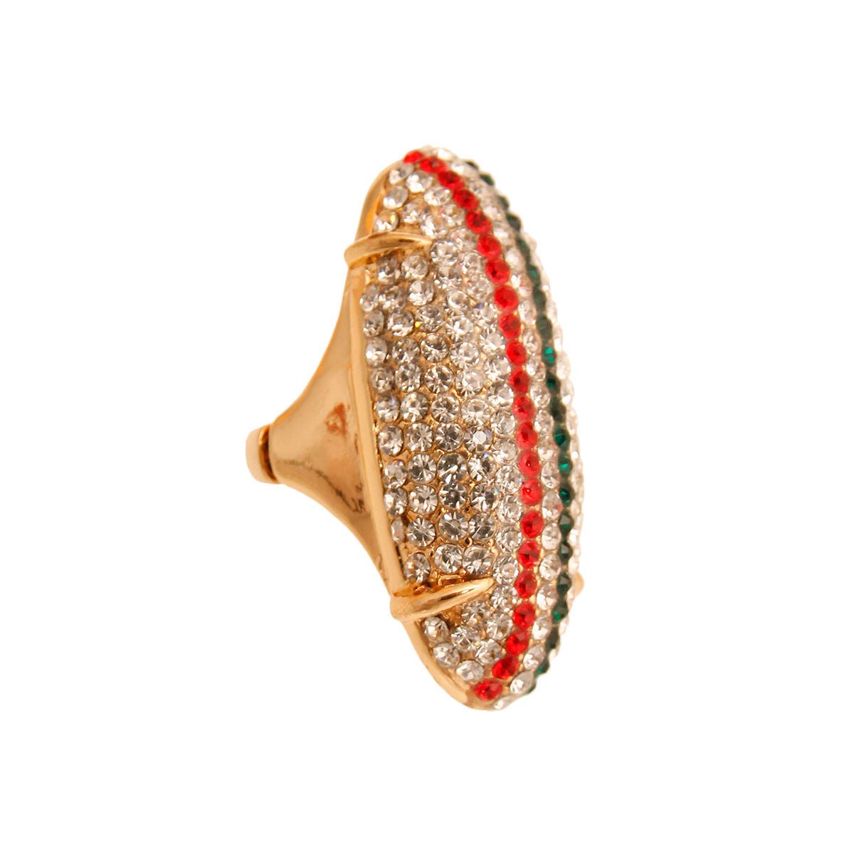 Elongated Elegance: Rhinestone Ring - Cowgirltops.com