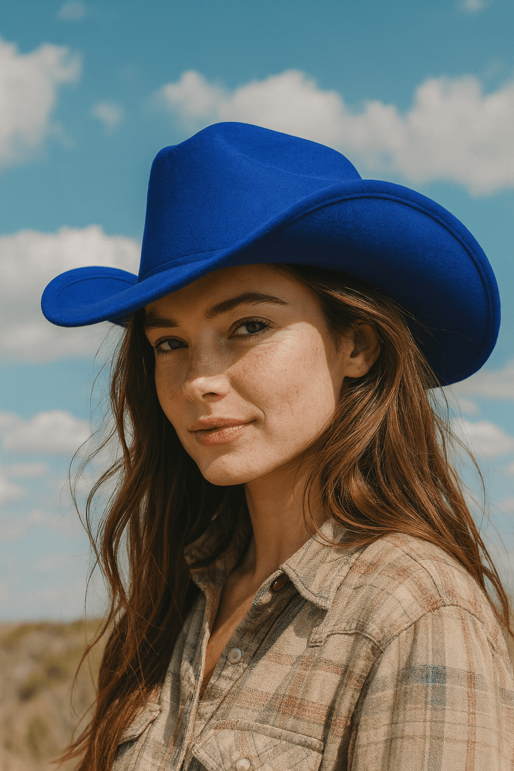 Essentials Collection Blue Cowgirl Hat - Cowgirltops.com