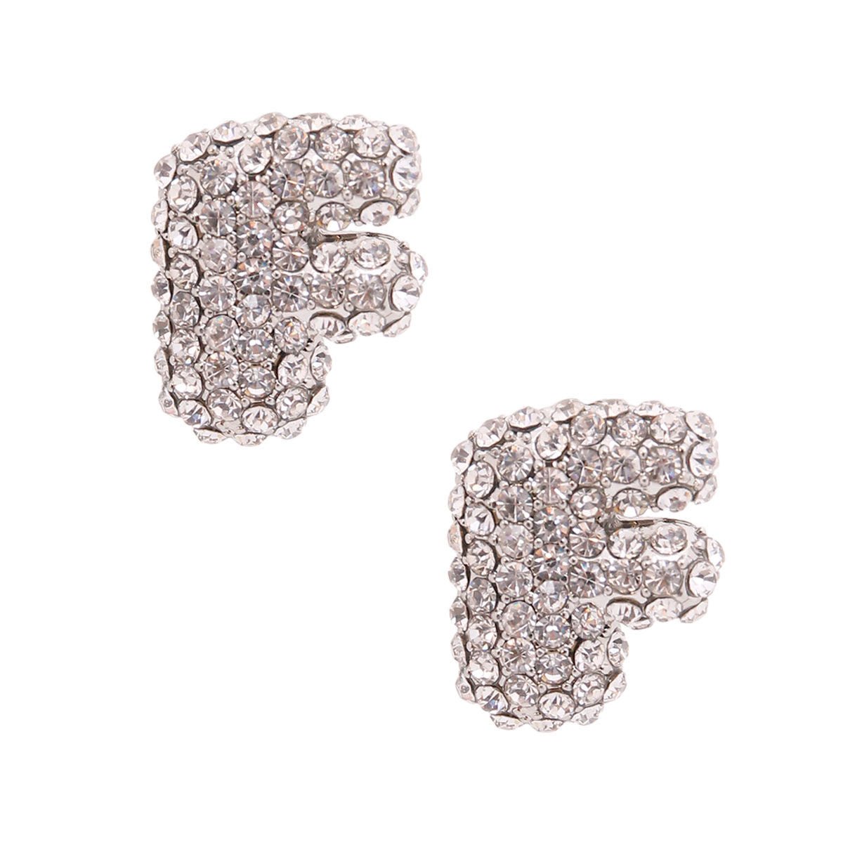 F Rhinestone Silver Studs - Cowgirltops.com