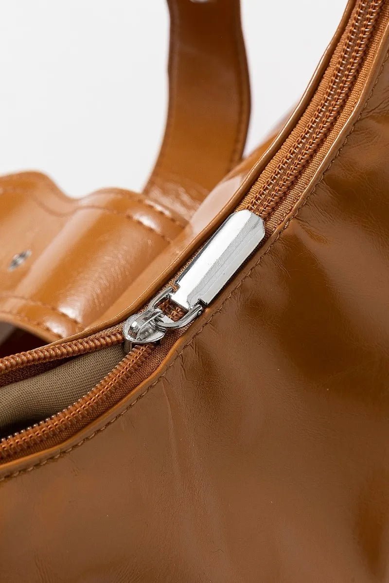 Fame Faux Leather Studded Trim Shoulder Bag - Cowgirltops.com