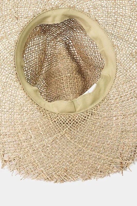 Fame Fringe Edge Straw Braided Western Fedora Hat - Cowgirltops.com