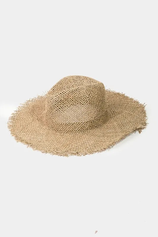 Fame Fringe Edge Straw Braided Western Fedora Hat - Cowgirltops.com