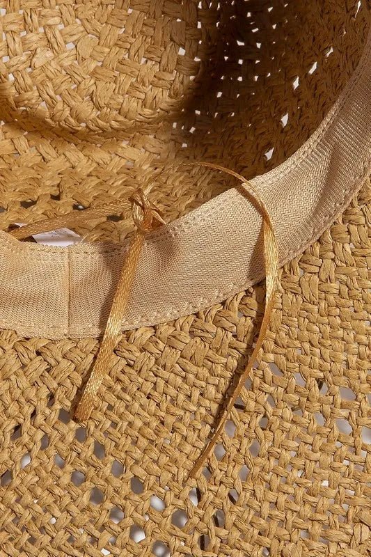 Fame Mixed Beaded Strap Western Fedora Straw Hat - Cowgirltops.com