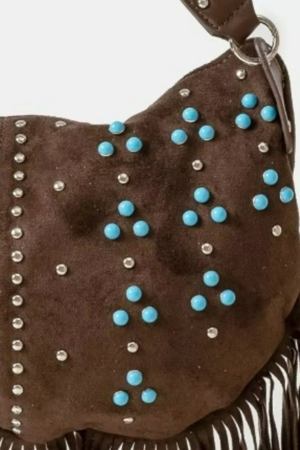 Fame Studded Pattern Multi Fringe Hobo Shoulder Bag - Cowgirltops.com