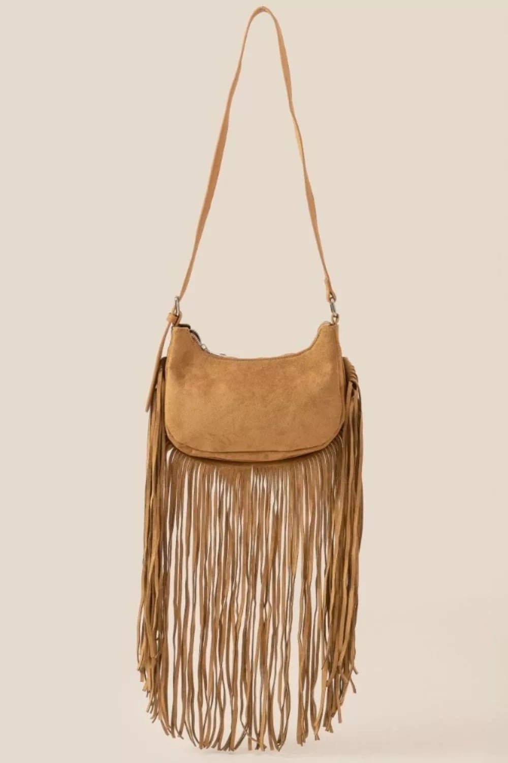 Fame Suede Fringe Crossbody Bag - Cowgirltops.com