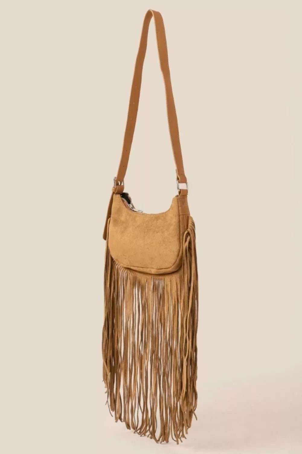 Fame Suede Fringe Crossbody Bag - Cowgirltops.com