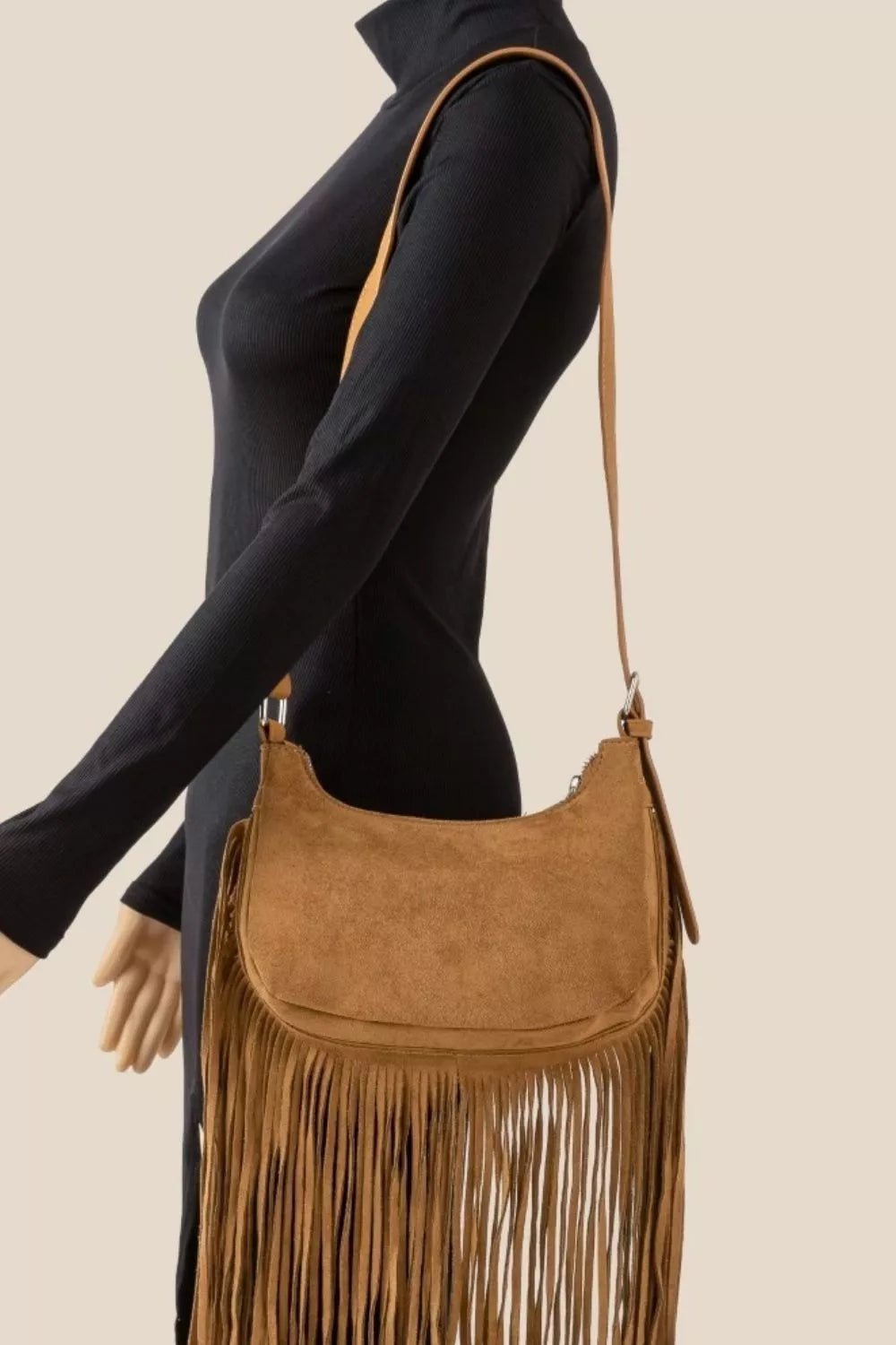 Fame Suede Fringe Crossbody Bag - Cowgirltops.com