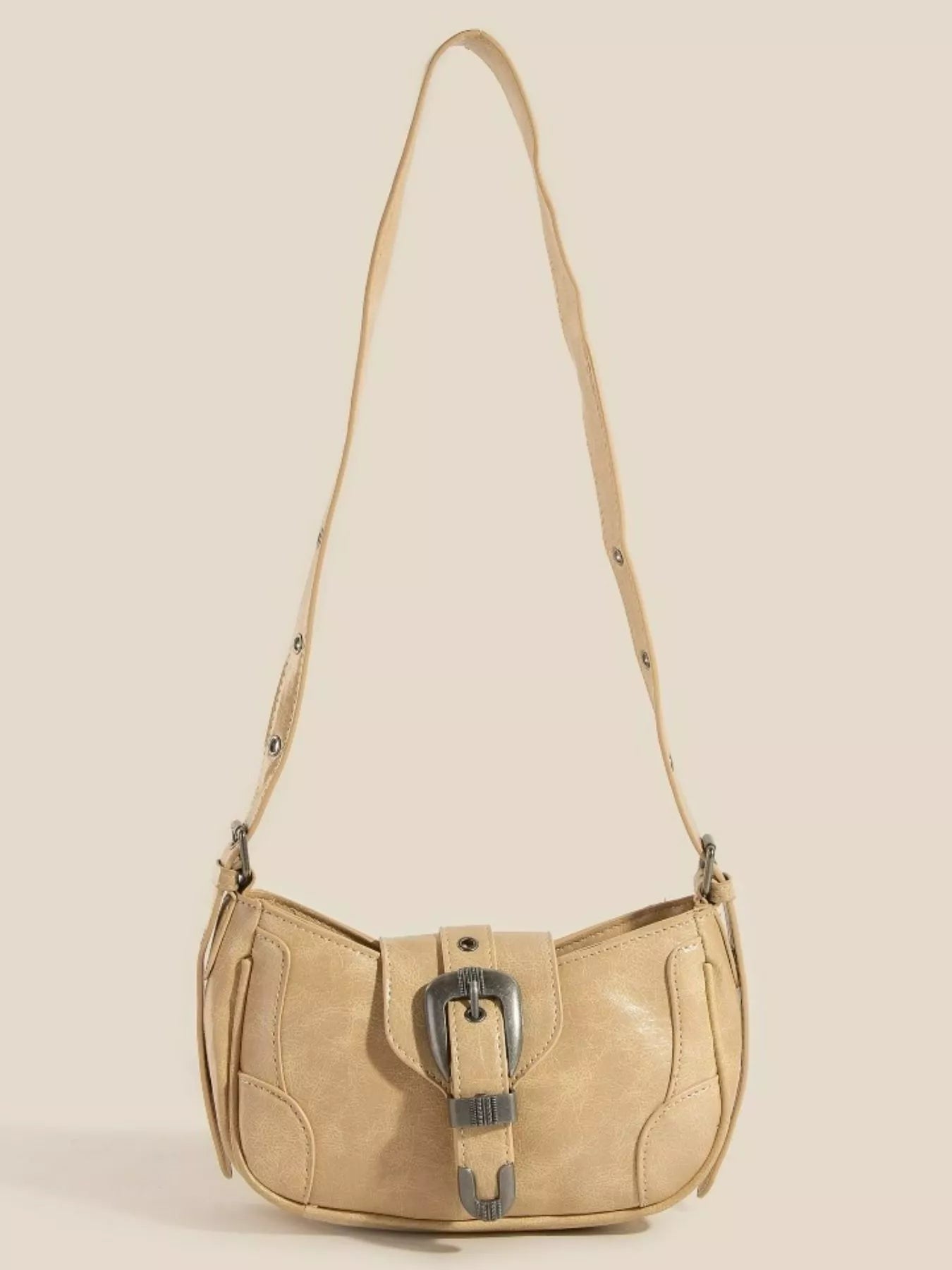 Fame Western Buckle Accent Multi Panel Shoulder Bag - Cowgirltops.com