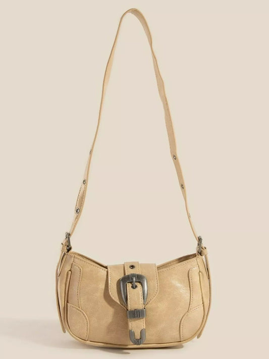 Fame Western Buckle Accent Multi Panel Shoulder Bag - Cowgirltops.com