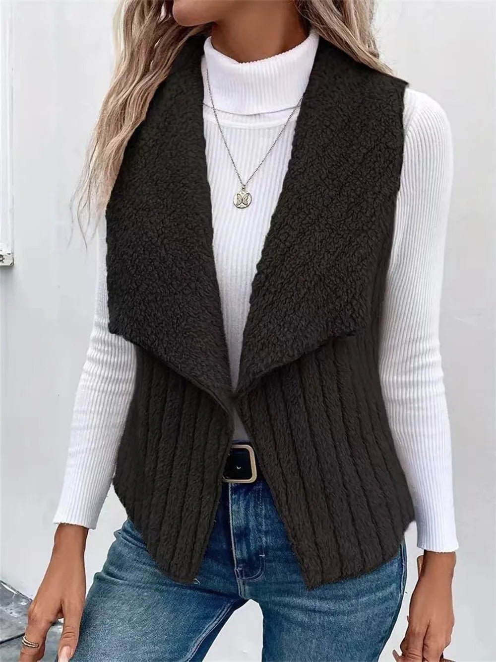 Faux Shearling Western Vest - Cowgirltops.com