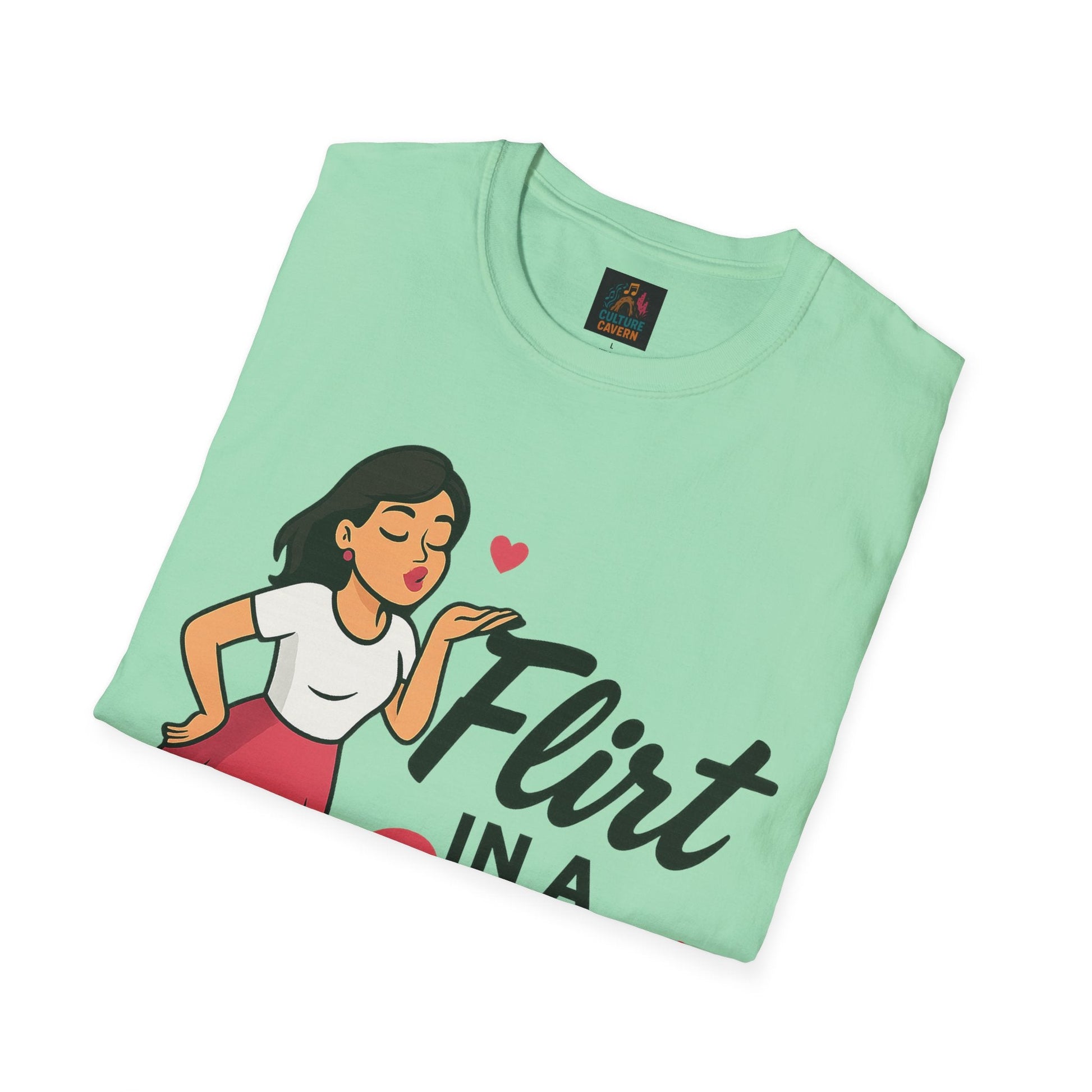Flirt In A Skirt Graphic T-shirt - Cowgirltops.com