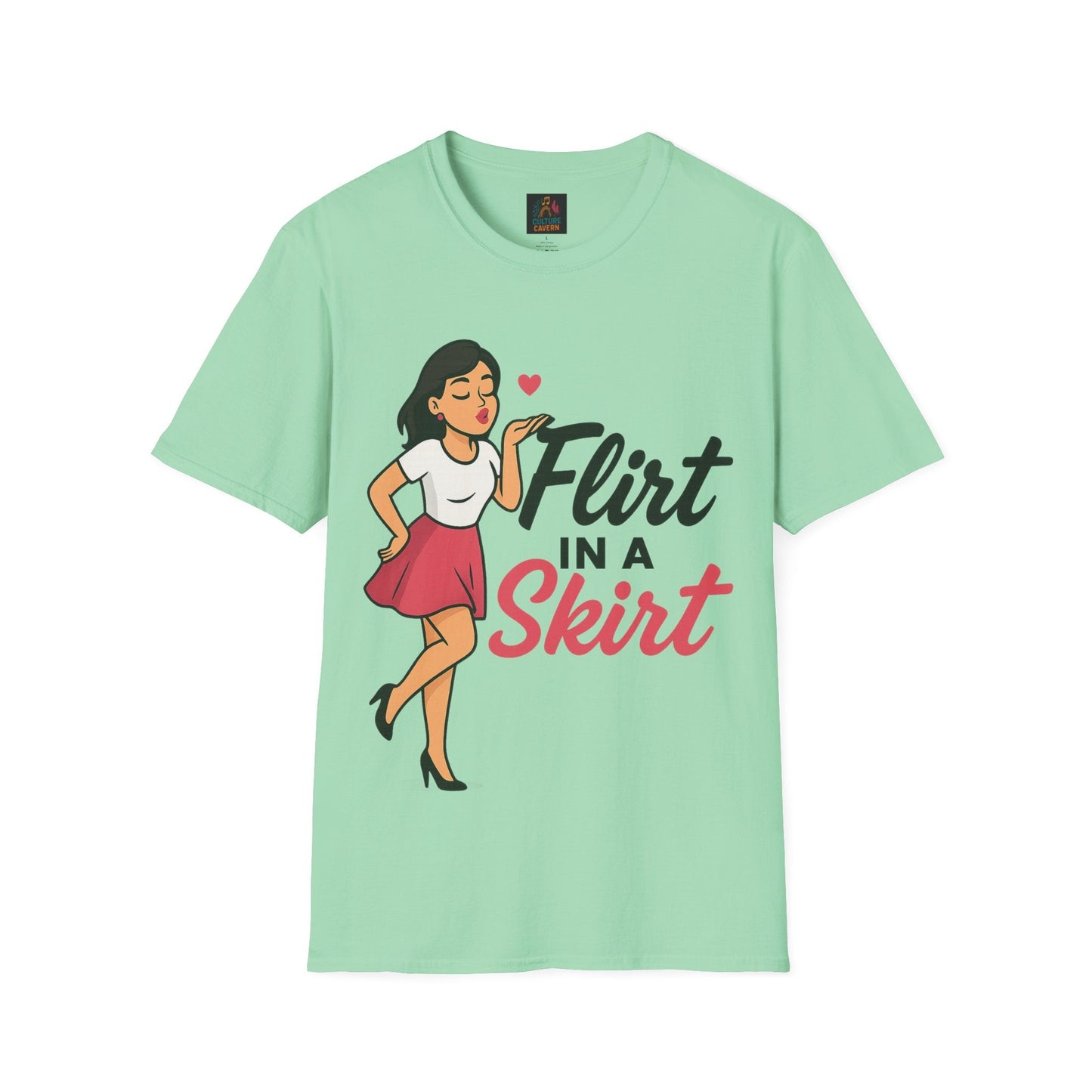 Flirt In A Skirt Graphic T-shirt - Cowgirltops.com