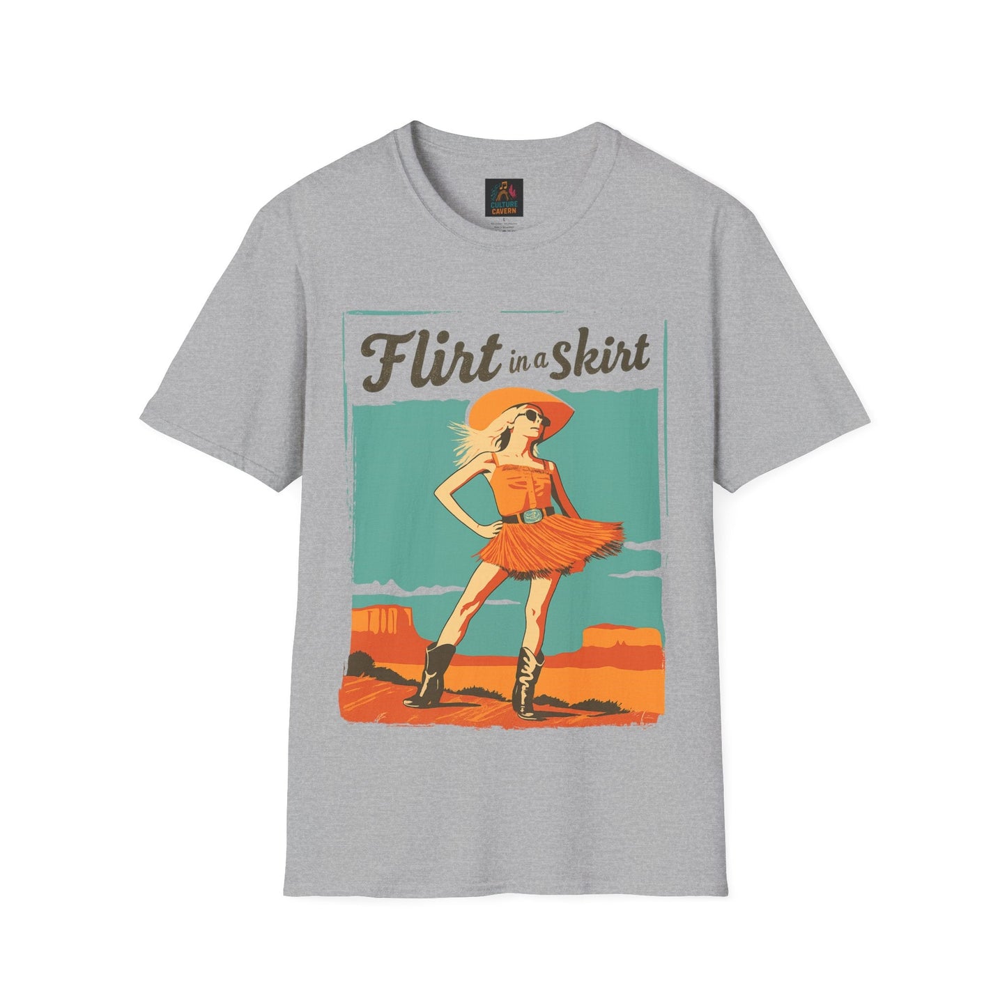 Flirt in a Skirt Retro Graphic T-Shirt - Cowgirltops.com