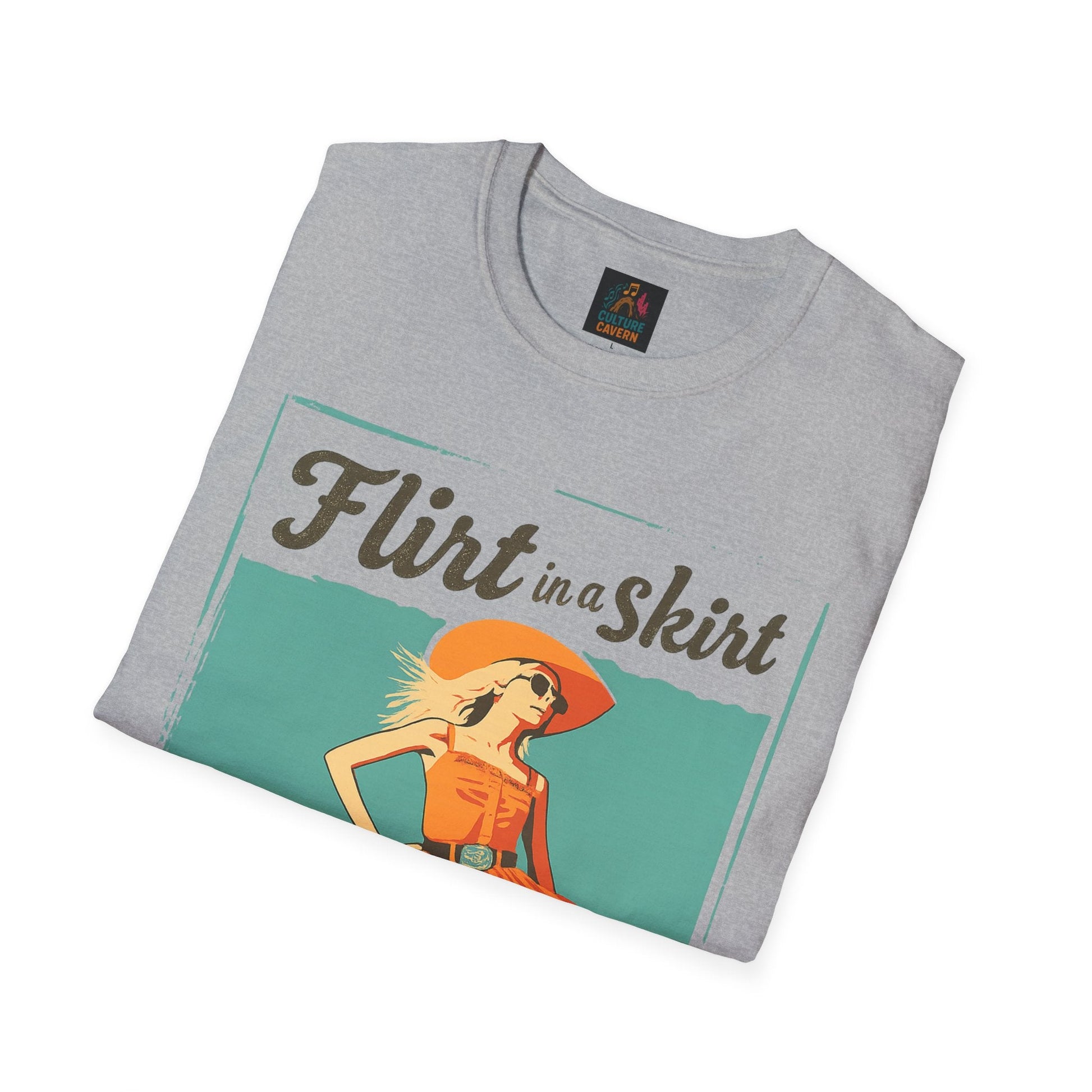 Flirt in a Skirt Retro Graphic T-Shirt - Cowgirltops.com
