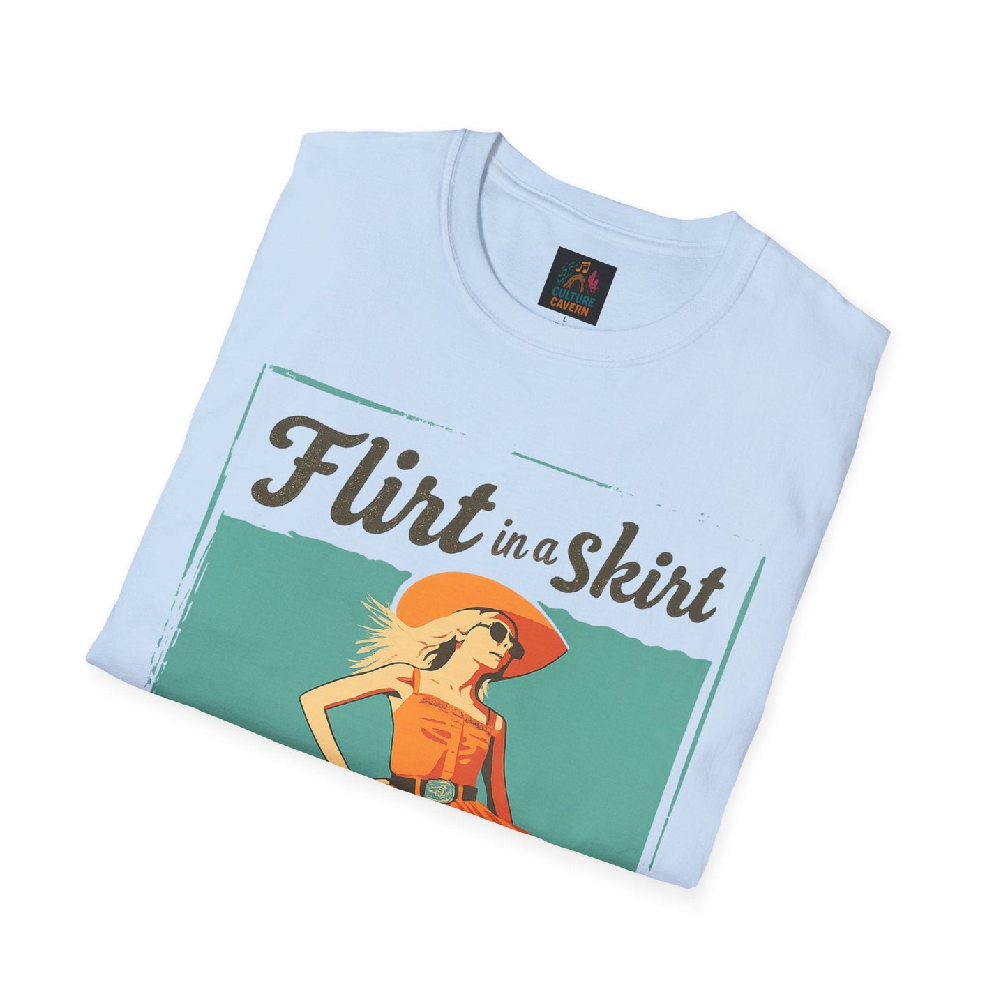 Flirt in a Skirt Retro Graphic T-Shirt - Cowgirltops.com